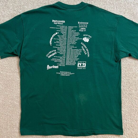 Vintage Joseph Sheffield Beer Society  XL Men Shirt Green‎ Single Stitch - Picture 4 of 13